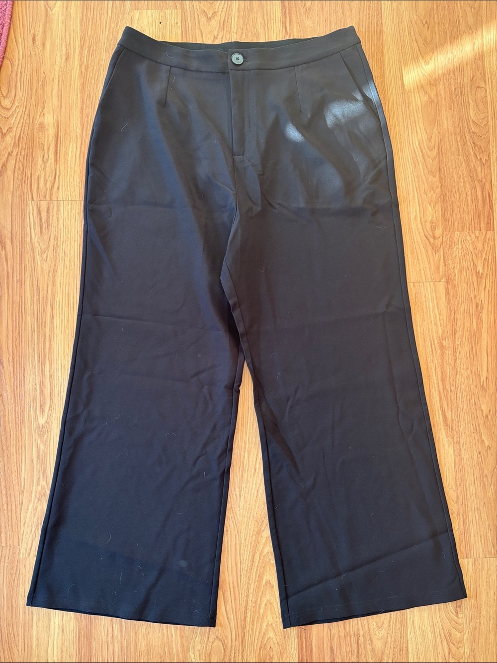 Black Wide-Leg High-Rise Pants
